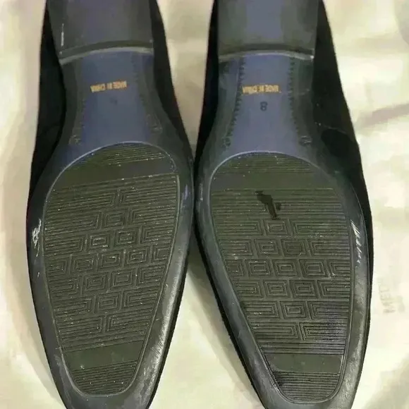 Zota Unique Men's Size 8 Suede Dress Shoes Black Slip-ons Preowned